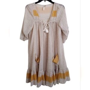 Free People Bohemian Penny Lane Dress Swan Combo Size Medium